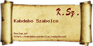 Kabdebo Szabolcs névjegykártya