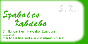 szabolcs kabdebo business card